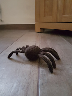 Plain knitted spider in progress