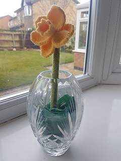 Knitted Daffodil in Vase