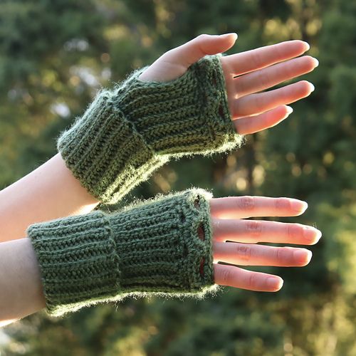 Forest Fern Fingerless Gloves