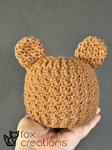 No-Sew Teddy Bear Ear Beanie (Add On)