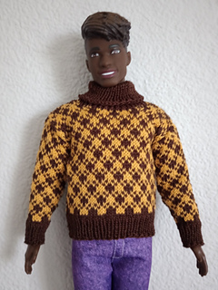 Shown on broad body Ken doll