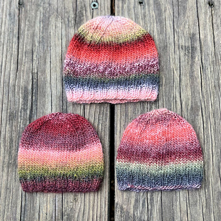 hat 1 (bottom left), hat 2 (bottom right), hat 3 (top)