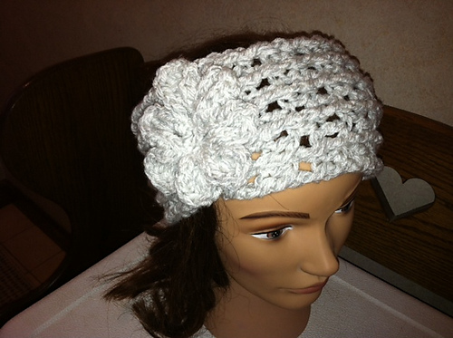 Ribbed headband with Flower Trim photo 3