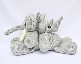 Elephant Rhino Two in One pattern