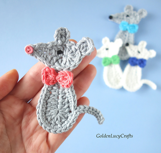 Mouse Applique Free Crochet Pattern