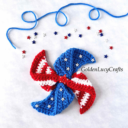 Ravelry: Patriotic Pinwheel pattern by GoldenLucyCrafts