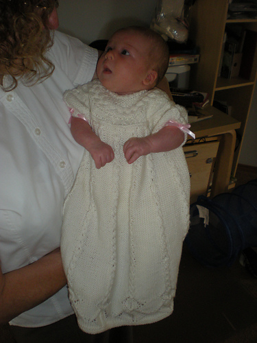 Cabled Yoke Christening Gown photo 4