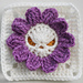 Skull Flower Granny Square pattern 