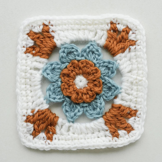 Rustic Flower Granny Square