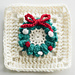 Christmas Wreath Granny Square pattern 