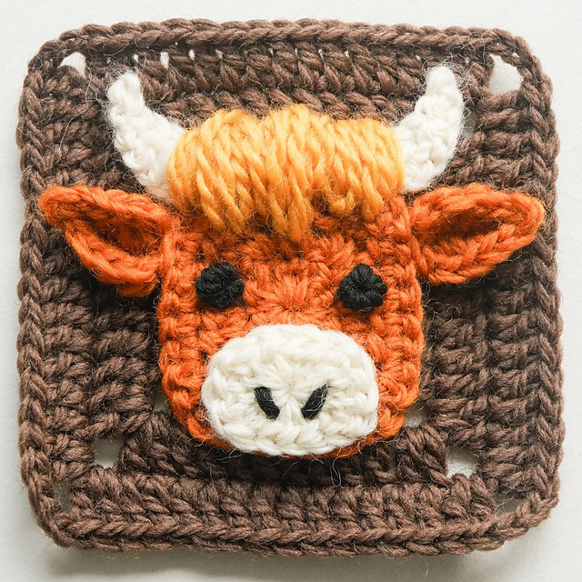 Highland Cow Granny Square