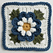 Anemone Flower Granny Square pattern 