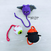 Mini Halloween Amis: Bat, Cauldron, Eyeball pattern