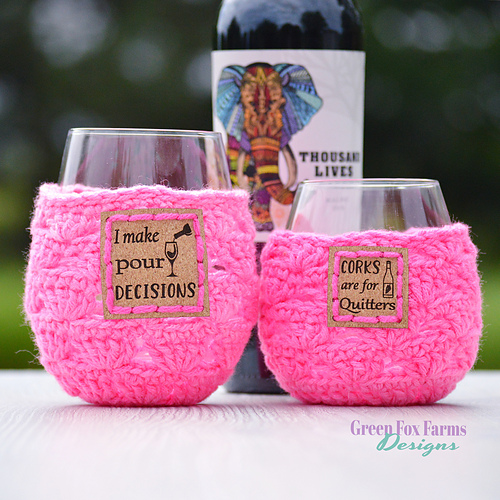 Ravelry: Sweet Stripes Wine Cozy pattern by Lisa M Fox