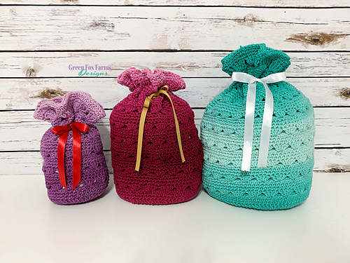 Ravelry: Sweet Stripes Gift Bags pattern by Lisa M Fox