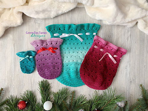 Ravelry: Sweet Stripes Gift Bags pattern by Lisa M Fox
