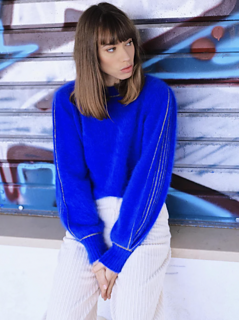 Alix en angora bleu olympiade et doré