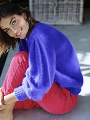 Pull Alix à tricoter en Angora violet glycine