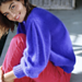 Pull Alix à tricoter en Angora violet glycine
