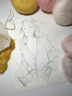Illustration gilet Maya - création Anny Blatt
