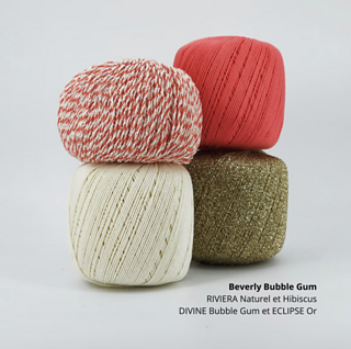 Composition couleur de pelotes Anny Blatt rouges pour le top Beverly