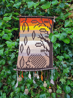 Falling leaves woodland wall hanging by Hookanory