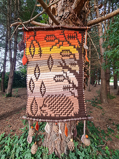 Falling leaves woodland wall hanging by Hookanory
