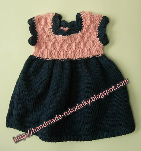 Baby Girl Dark Blue and Pink Dress photo 4