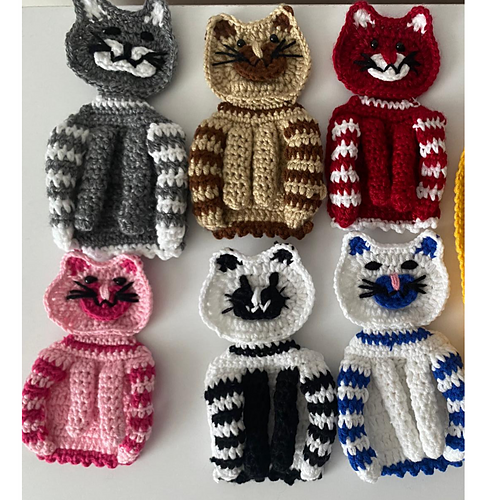 cat crochet applique