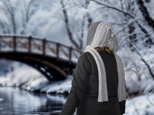 Hooded scarf Outdoors