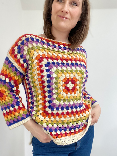 Rainbow Granny Square Sweater photo 12