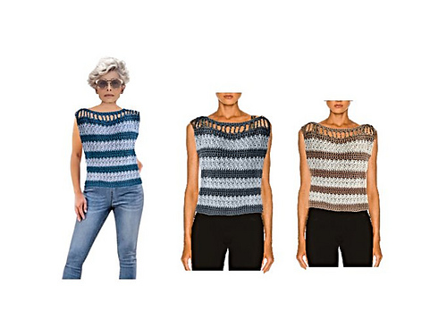 Ravelry: Pebble stripe sleeveless top pattern by Emi Harrington