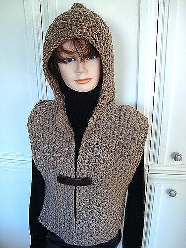 Ravelry: 725 Crochet Hoodie Vest pattern by Emi Harrington