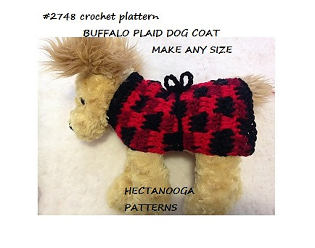 Ravelry 2748 Buffalo Plaid Dog Coat pattern by Emi Harrington