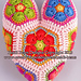 African Flower Hippy Hearts pattern 