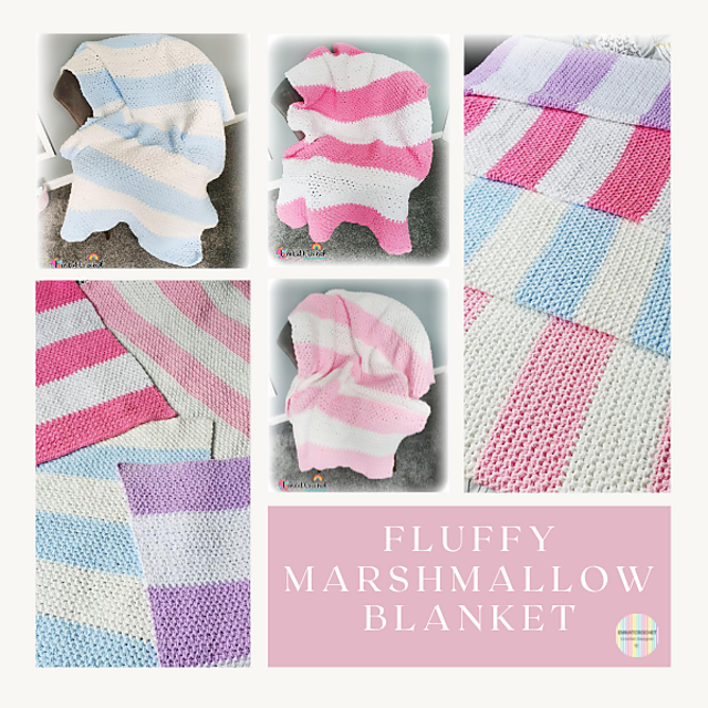 Ravelry Fluffy Marshmallow Blanket pattern by Helen Louise Smith