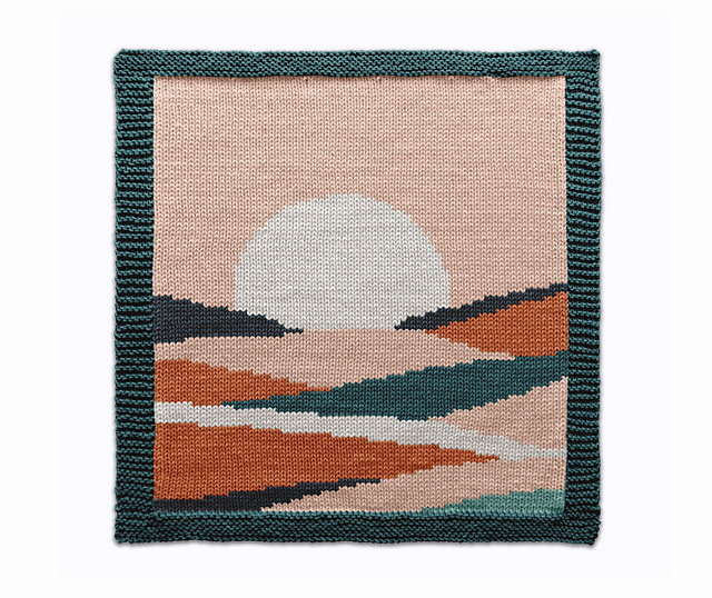 Mountain Landscape Knit Square