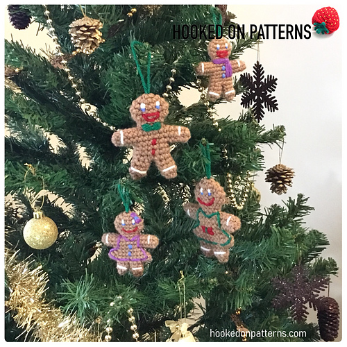 Ravelry: Gingerbread Family Christmas Tree Decorations pattern by Ling Ryan