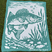 Walleye Cabin Throw - Overlay Mosaic Blanket pattern 