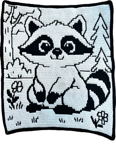 Ravelry: Raccoon Bandit - Overlay Mosaic Baby Blanket pattern by