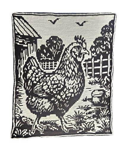 Cozy Chicken Coop - Overlay Mosaic Crochet Blanket