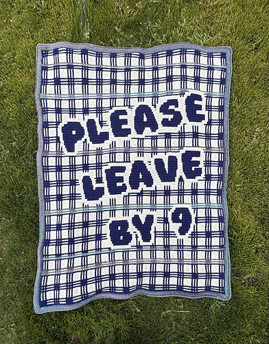 Please Leave by 9 - Overlay Mosaic Crochet Blanket