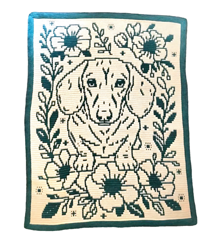 Doxie Moxie - Overlay Mosaic Crochet Blanket