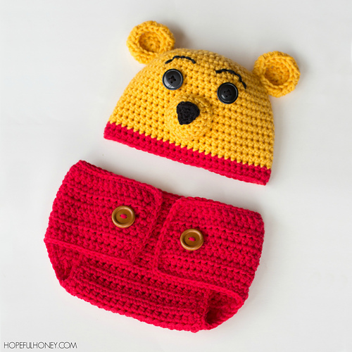 Winnie The Pooh Hat & Diaper Set photo 1