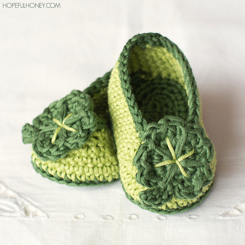 St Patricks Day Shamrock Baby Booties photo 1