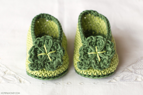St Patricks Day Shamrock Baby Booties photo 2