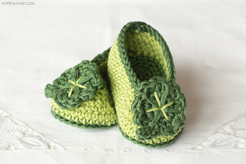 St Patricks Day Shamrock Baby Booties photo 4