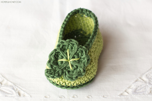 St Patricks Day Shamrock Baby Booties photo 3