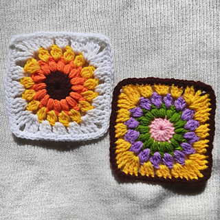 Easy Sunflower Crochet: Summer Granny Square Pattern, Summer Sunshine Sunflower Blanket, Morden Sunburst Pattern, Perfect For Beginners, Motif Blanket