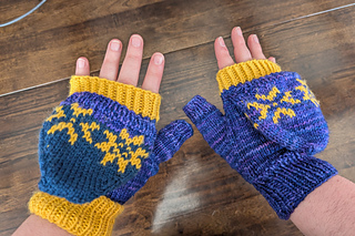 Ran out of yarn, so finished the last bit with another blue I had